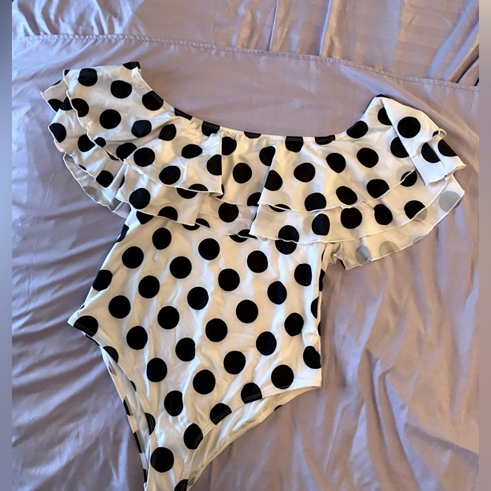 Bathing suit Off the shoulder ruffles. Never worn.  Cute and classy